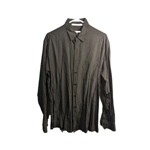 perry ellis mens long sleeve collared button down shirt size large